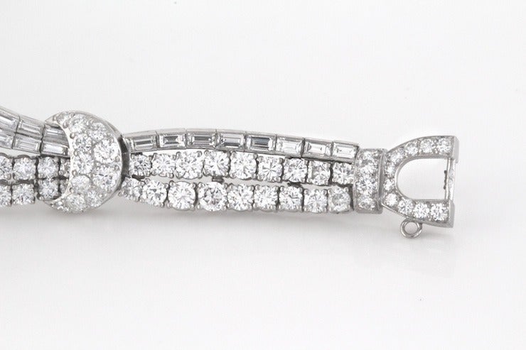 Women's Diamond Platinum Bracelet For Sale