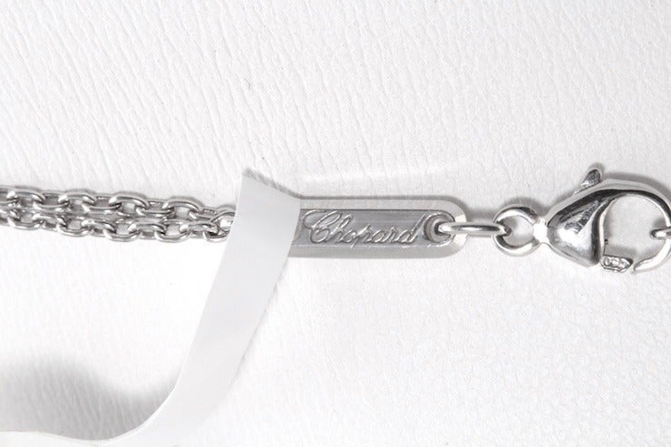 Women's Chopard Diamond White Gold Fish Pendant Double Chain Necklace For Sale