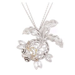 Chopard Diamond White Gold Fish Pendant Double Chain Necklace