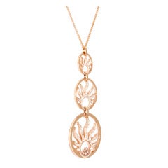 Chopard Three Sun Happy Diamond Rose Gold Necklace