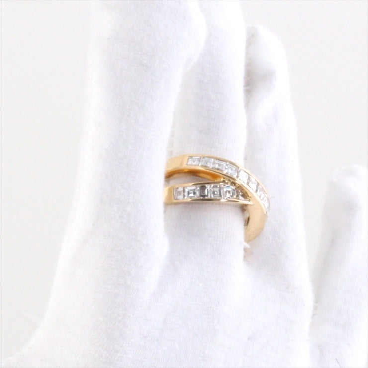 Chopard Emerald-Cut Diamond Gold Double Ring