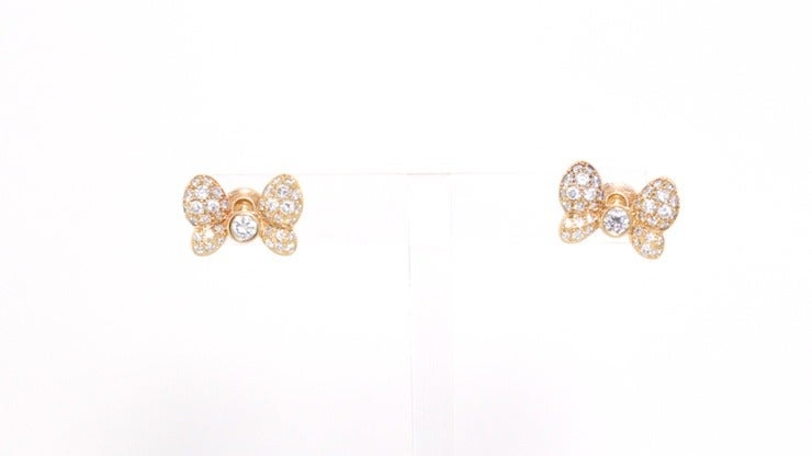 Chopard Diamond Yellow Gold Butterfly Earrings In New Condition For Sale In Los Angeles, CA