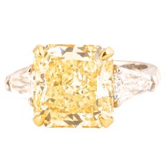 Fancy Intense Yellow Gia Cert, 7.54 Carat Diamond Ring