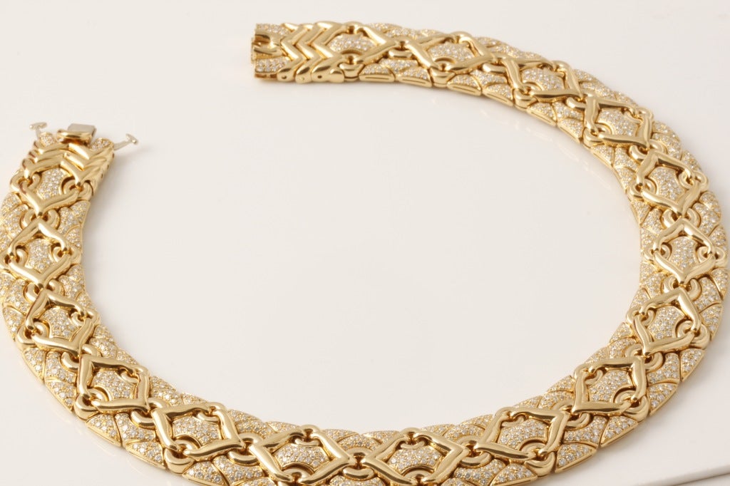 BULGARI  'TRIKA'  Diamond Gold Necklace and Bracelet 1