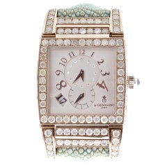 DE GRISOGONO Lady's White Gold and Diamond Instrumento Wristwatch