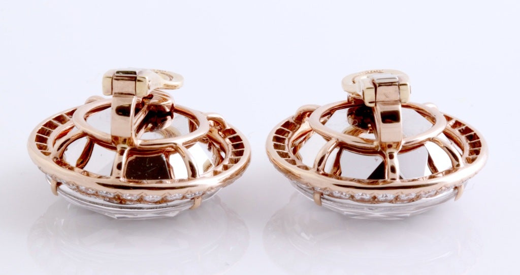 Contemporary CHOPARD Diamond  Rose Gold HAPPY GOLDEN Earrings For Sale