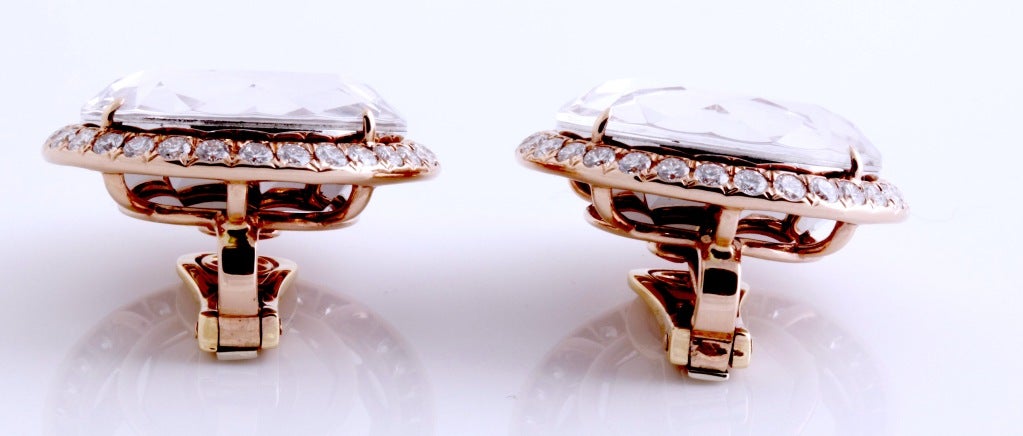 Women's CHOPARD Diamond  Rose Gold HAPPY GOLDEN Earrings For Sale