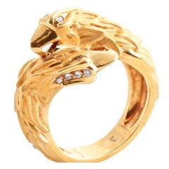 CARRERA Y CARRERA Yellow Gold Eagle Ring with Diamonds