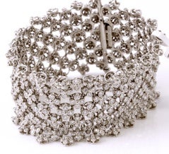 TIFFANY & CO. Platinum and Diamond Flower Lace Bracelet