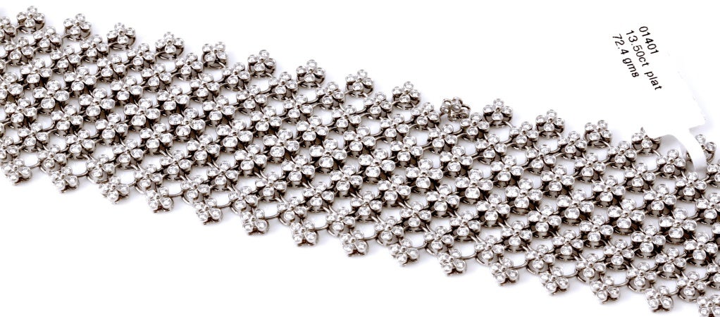 TIFFANY & CO. Platinum and Diamond Flower Lace Bracelet