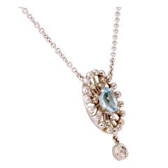 LAUREN K Diamond Topaz Pendant Necklace