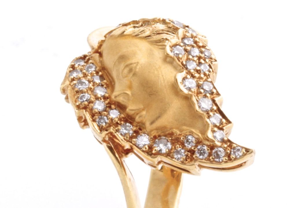 CARRERA Y CARRERA  Diamond Gold "Leaf" People Ring