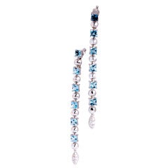 BULGARI Lucea Blue Topaz and Diamond Drop