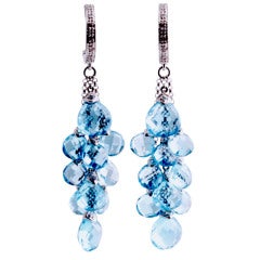 Topaz Briolette Diamond Earrings