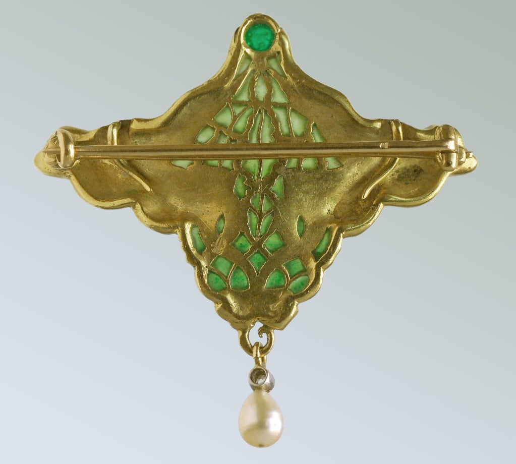 JOE DESCOMPS 'The Melusines' Art Nouveau Pendant / Brooch 1