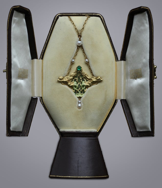 JOE DESCOMPS 'The Melusines' Art Nouveau Pendant / Brooch 3