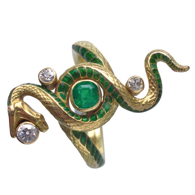 PAUL BRIANCON Art Nouveau Snake Ring