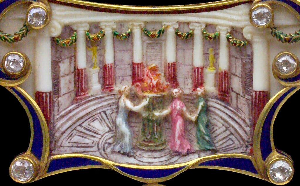 René Foy Art Nouveau The Vestal Virgins Brooch Pendant 1