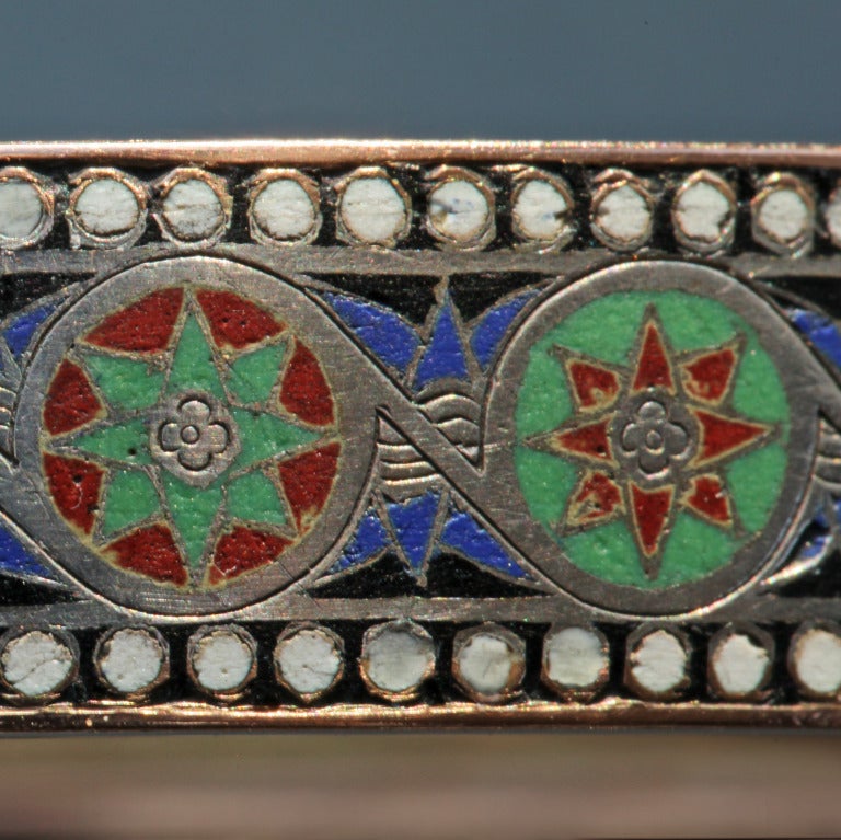 Émile-Désiré Philippe Bracelet à charnières en or, argent et émail, style du début du Nouvel Empire d'Égypte en vente 2