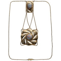 Paul Peter Pfeiffer Fine Secessionist Opal Gold Necklace 6