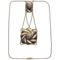 Paul Peter Pfeiffer Feine sezessionistische Opal-Gold-Kette