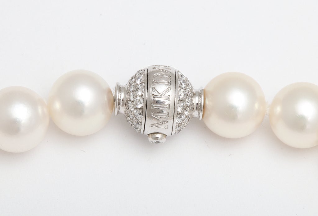 MIKIMOTO Pearl and Diamond Necklace and Bracelet
