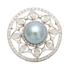 TIFFANY Pearl Diamond Brooch