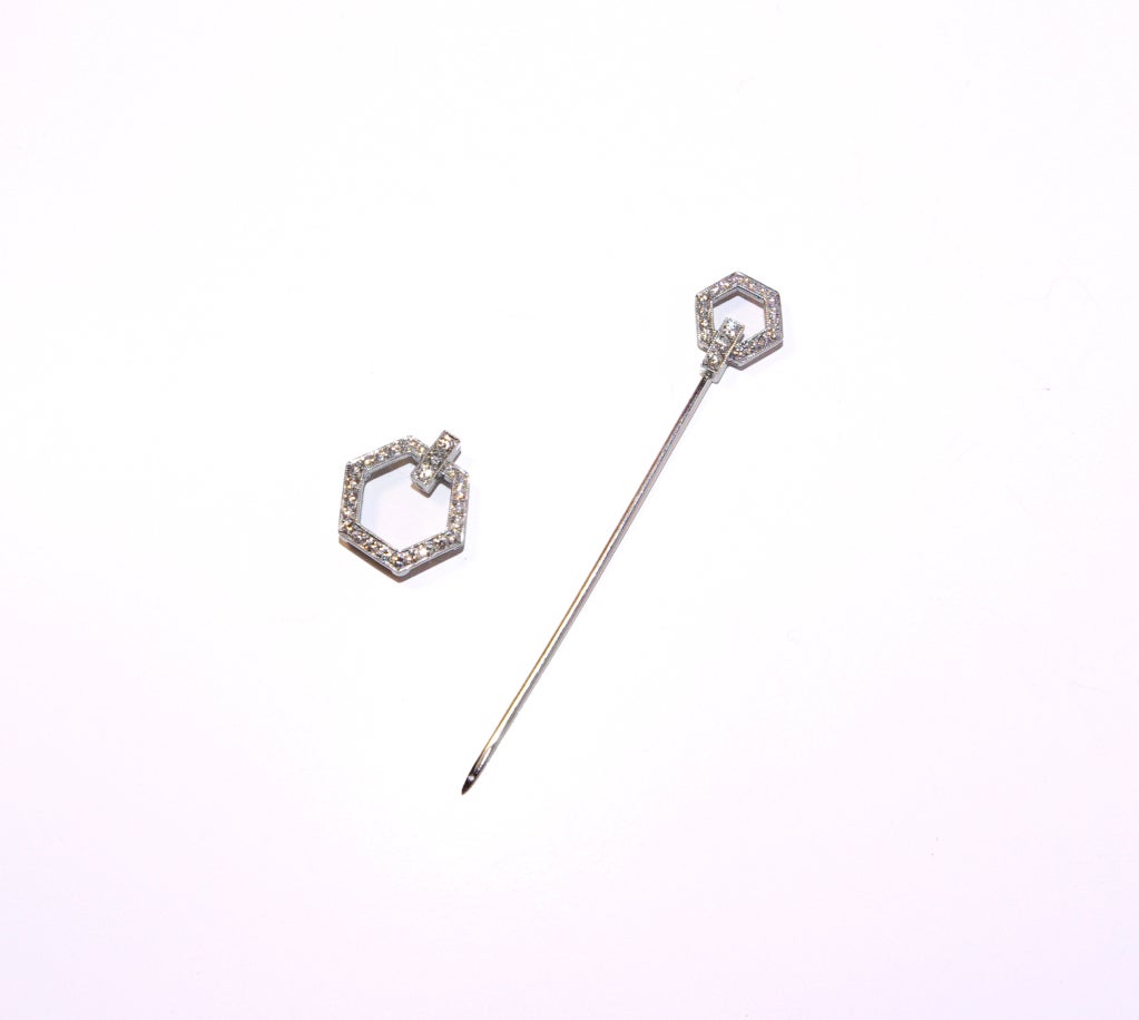 Women's Tiffany Art Deco Diamond Jabot Pin