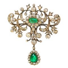 19th Century Emerald and Diamond Brooch