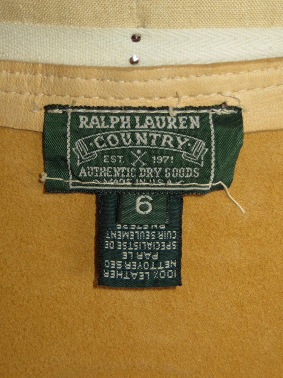 Ralph Lauren painted leather skirt and silver concho buttons For Sale 4