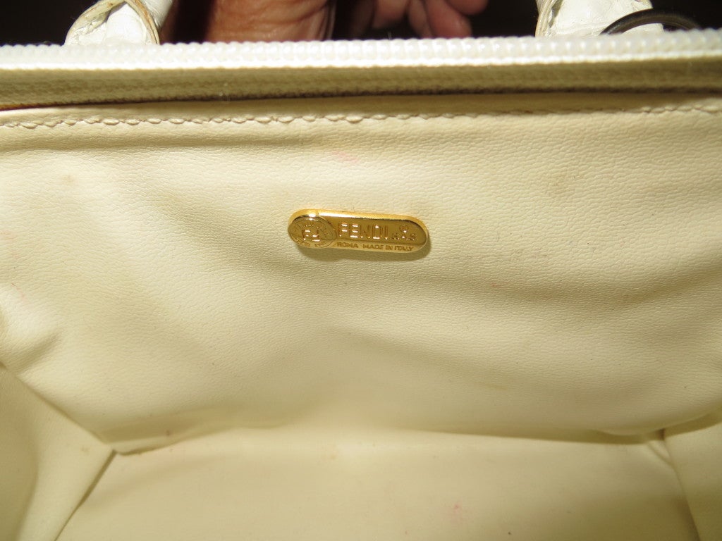 Women's Fendi mini doctors bag with handles and brass closures For Sale