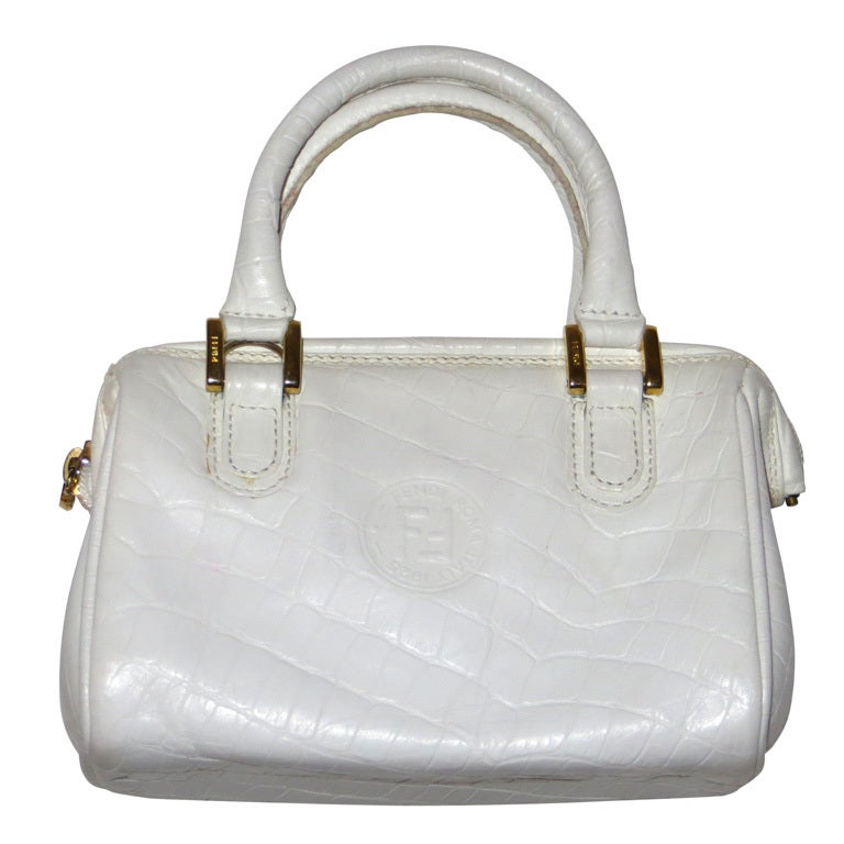 Fendi mini doctors bag with handles and brass closures For Sale