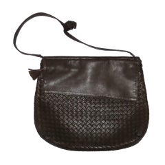 Retro Bottega Veneta Chocolate leather shoulder bag