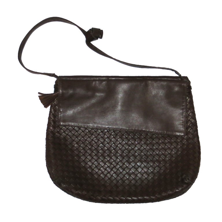Bottega Veneta Chocolate leather shoulder bag For Sale