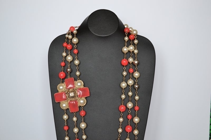 Women's Chanel Necklace Paris Byzane Corail