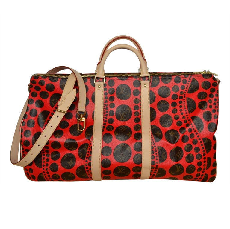 Louis Vuitton Yayoi Kusama Keepall Bandouliere 55 Travel Bag