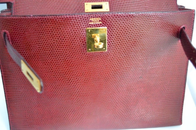 Hermes Kelly 32 Lizard Rouge H 3