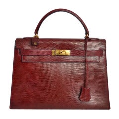 Hermes Kelly 32 Lizard Rouge H