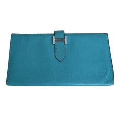 Hermes Bearn wallet Turquoise
