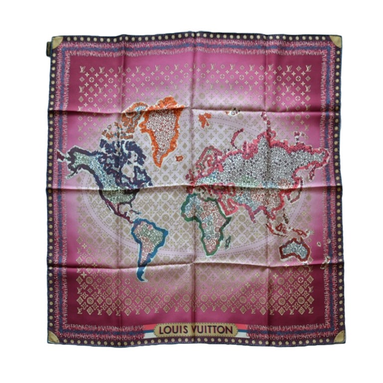 Louis Vuitton scarf Map at 1stdibs