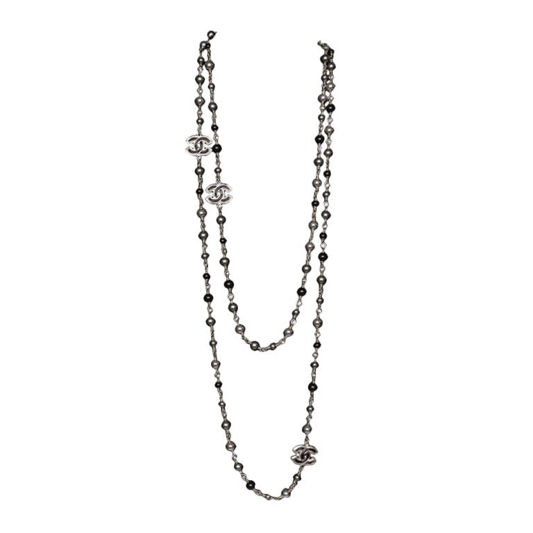 Chanel necklace Sautoir Pearls at 1stDibs