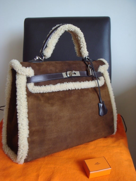 Exceptional Hermes Kelly 35 Teddy Plush In Excellent Condition In Paris, FR