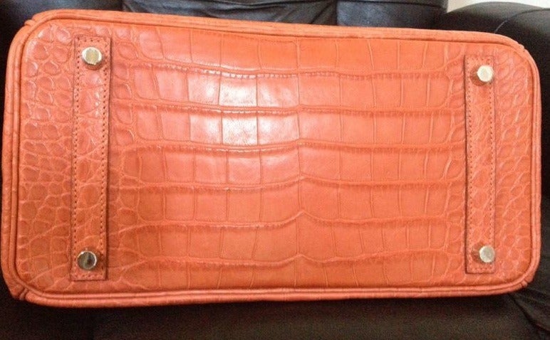 Women's Hermès Birkin 30 Alligator matte-Orange Sanguine