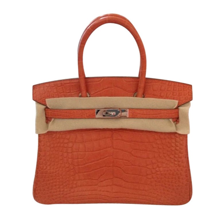 Hermès Birkin 30 Alligator matte-Orange Sanguine