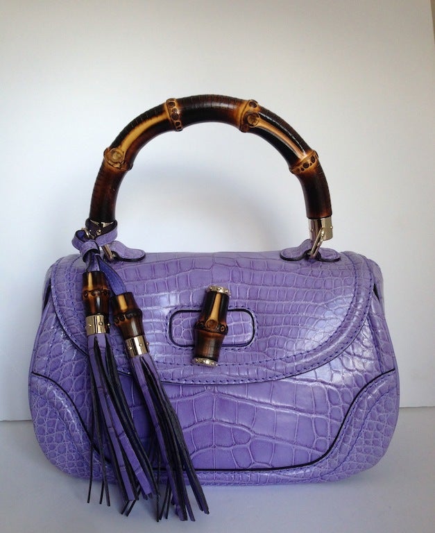 Gucci New Bamboo alligator Parme Limited Edition In New Condition In Paris, FR