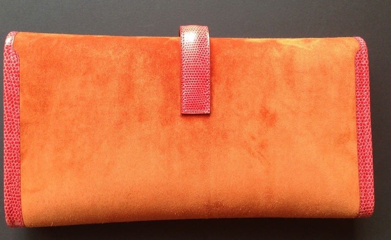 Herms Jige pochette Lizard and doblis at 1stdibs  