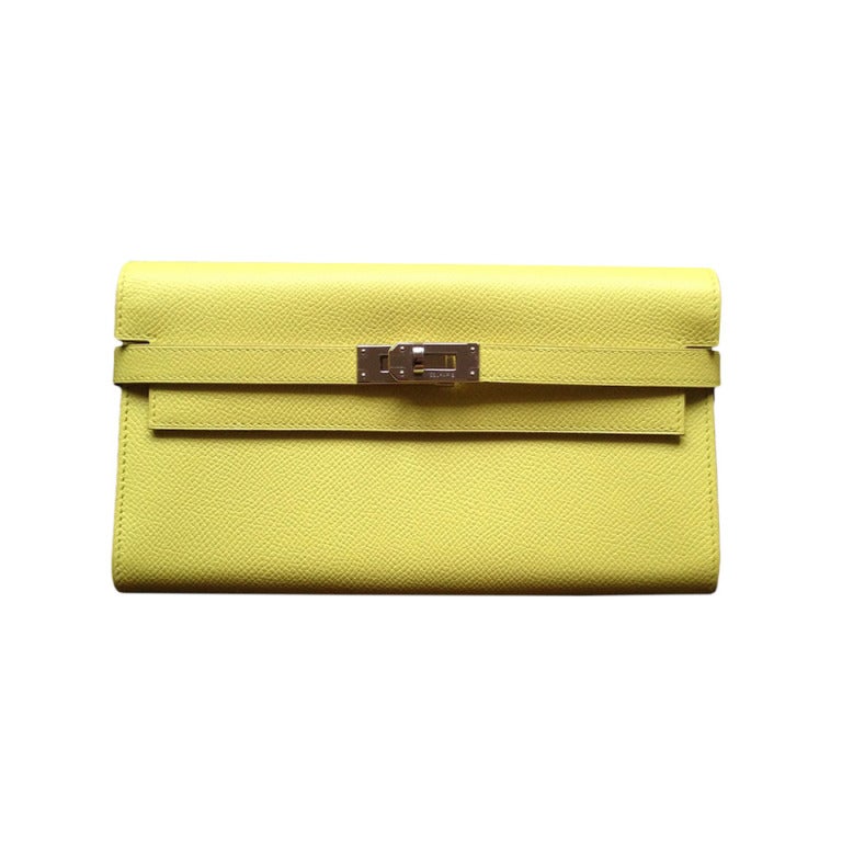 Hermès Kelly Long wallet Lime at 1stDibs