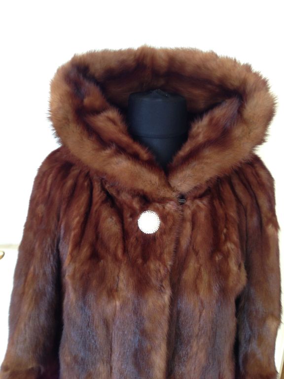 Brown Henri Bordand Sable Fur coat For Sale