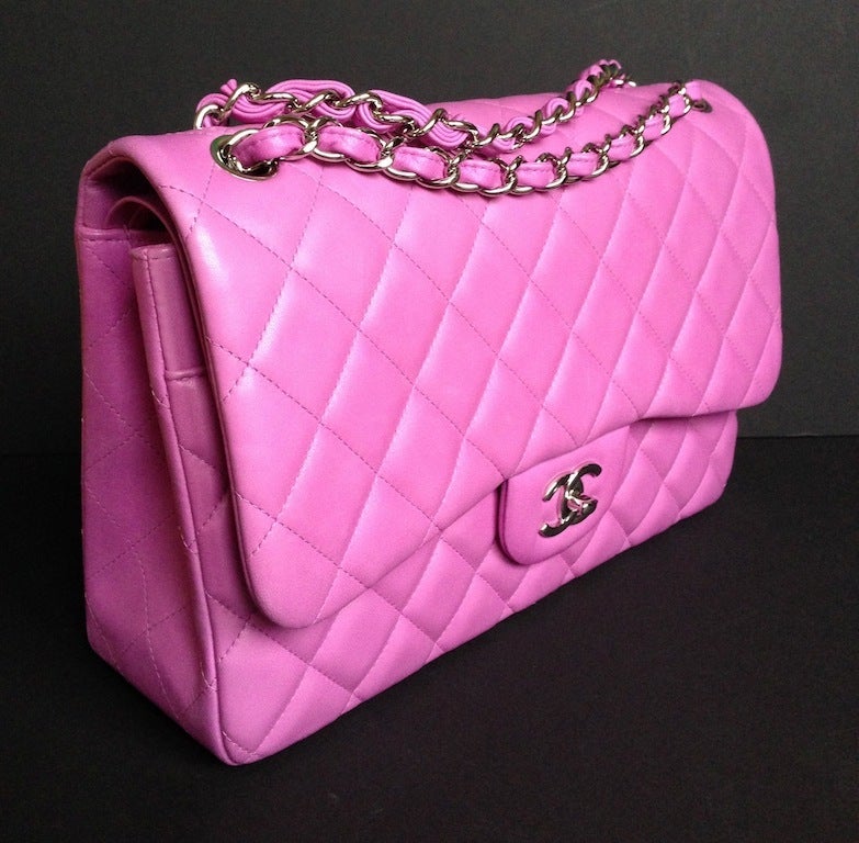 Chanel Timeless Pink flap Jumbo size In New Condition In Paris, FR