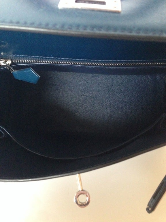Hermès Kelly 25 Bleu Abysse Box Kalbsleder Box Kalbsleder Bleu Abysse 5